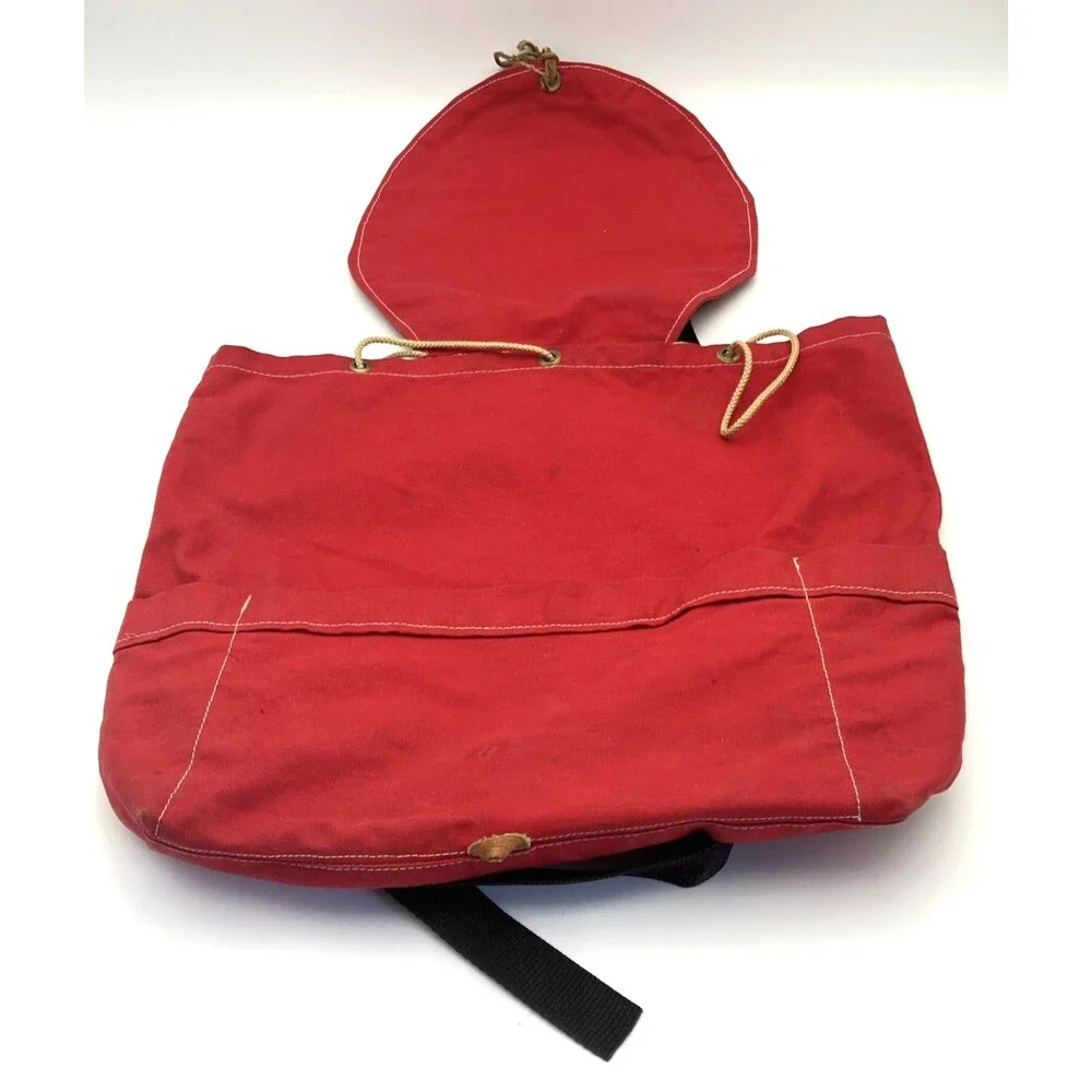 Vintage Jugglebags Artisan Backpack Red Canvas Boho Festival Bag